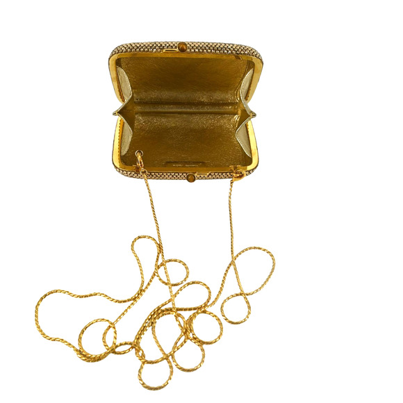 Judith Leiber Gold Rhinestone Crystal Micro Clutch - Picture 3 of 16